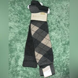 GOLD TOE 2 Pair Women’s Premier Knee SOCKS 9-11 NWT Gray Argyle